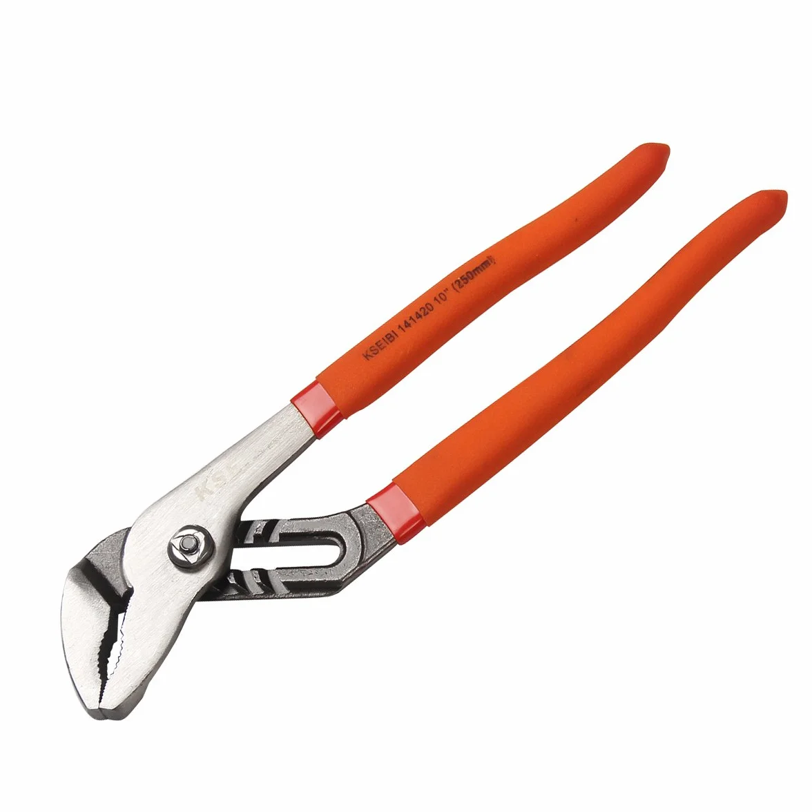 KSEIBI 141420 szczypce do pomp wodnych 25 cm kątowy nosek ślizgowy klucz do rur z antypoślizgowym uchwytem PVC