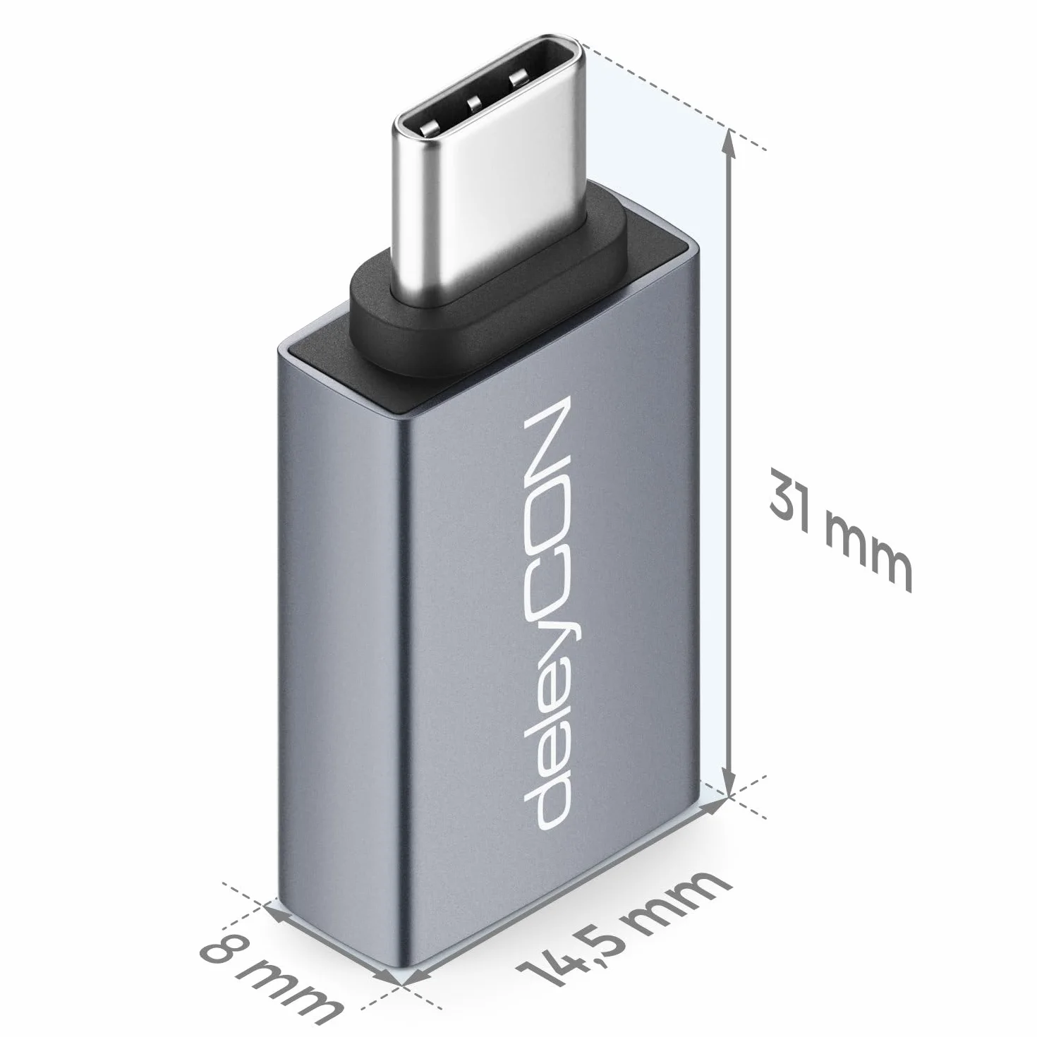 deleyCON USB-C na USB 10 Gbps OTG 2 Szt. Wtyk Typ-C do Gniazda USB-A do iPhone 17/16/15 Air Pro Max Galaxy S25 S24 S23