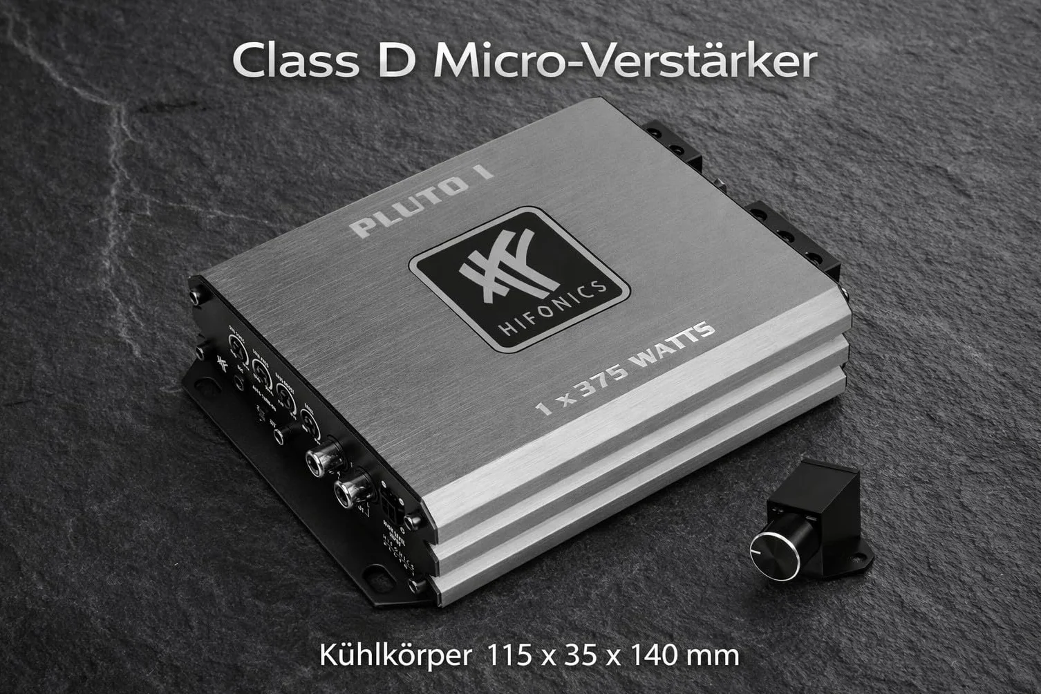 Hifonics Pluto I Class D Digital Mono 1-kanałowy mikrowzmacniacz z pilotem