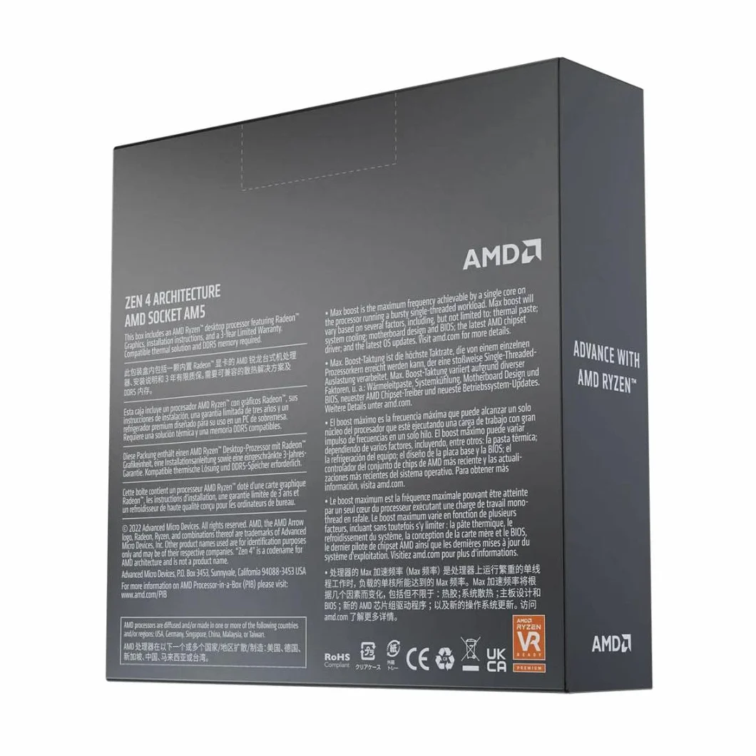 AMD Ryzen 5 7600X Procesor 6 rdzeni 12 wątków 5.3 GHz AM5 105W TDP