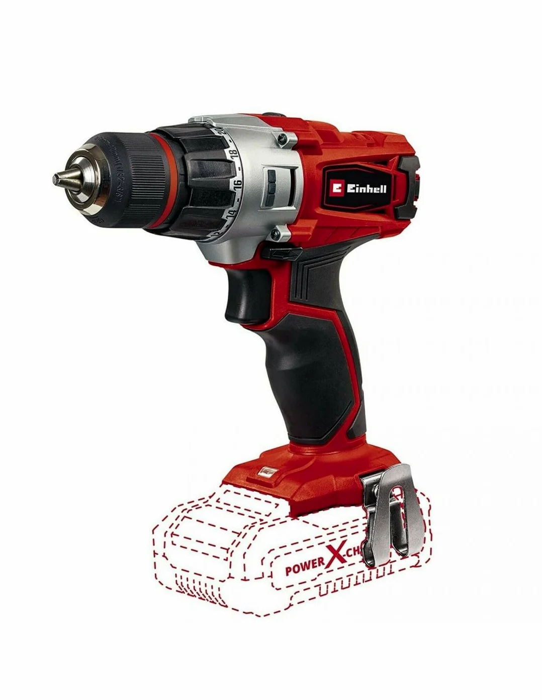 Einhell Te-Cd 18/2 Li Power X-Change Wiertarka Akumulatorowa, Czarny/Czerwony, 18 V