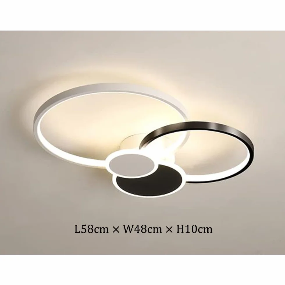 Nowoczesna Lampa Sufitowa LED 42W ściemnialna Lampa Sufitowa z Pilotem Kreatywny Okrągły żyrandol Akrylowy Abażur Sypialni Jadalnia Kuchnia Wisiorek światło Oświetlenie Wewnętrzne,Black