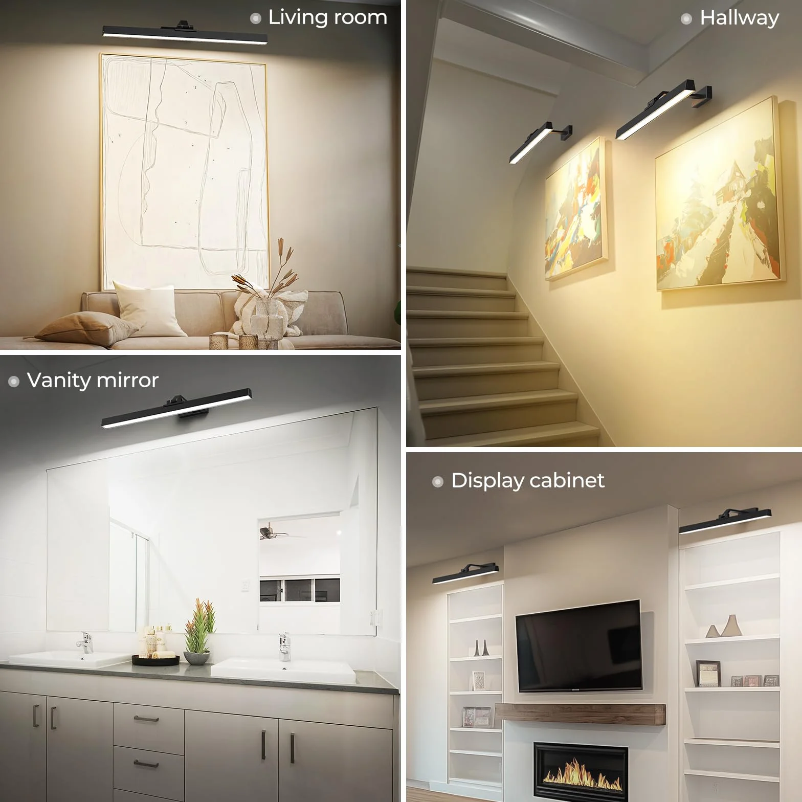 AIBOO Bezprzewodowa lampa LED do obrazu, ładowana, z pilotem zdalnego sterowania, zasilanie bateryjne, 60 cm, bezprzewodowa, ścienna lampa ścienna, lampa do obrazu, oświetlenie darta, możliwość