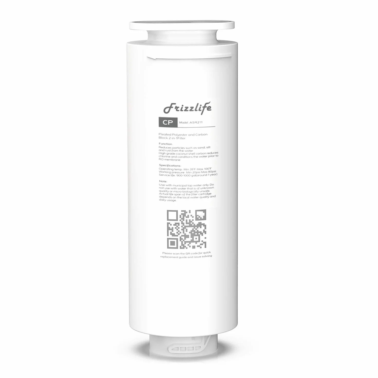 Frizzlife ASR211 Wymienny wkład filtrujący do systemu odwróconej osmozy PD600-TAM3, PD400, PD500, PD800-TAM4 (1. etap)