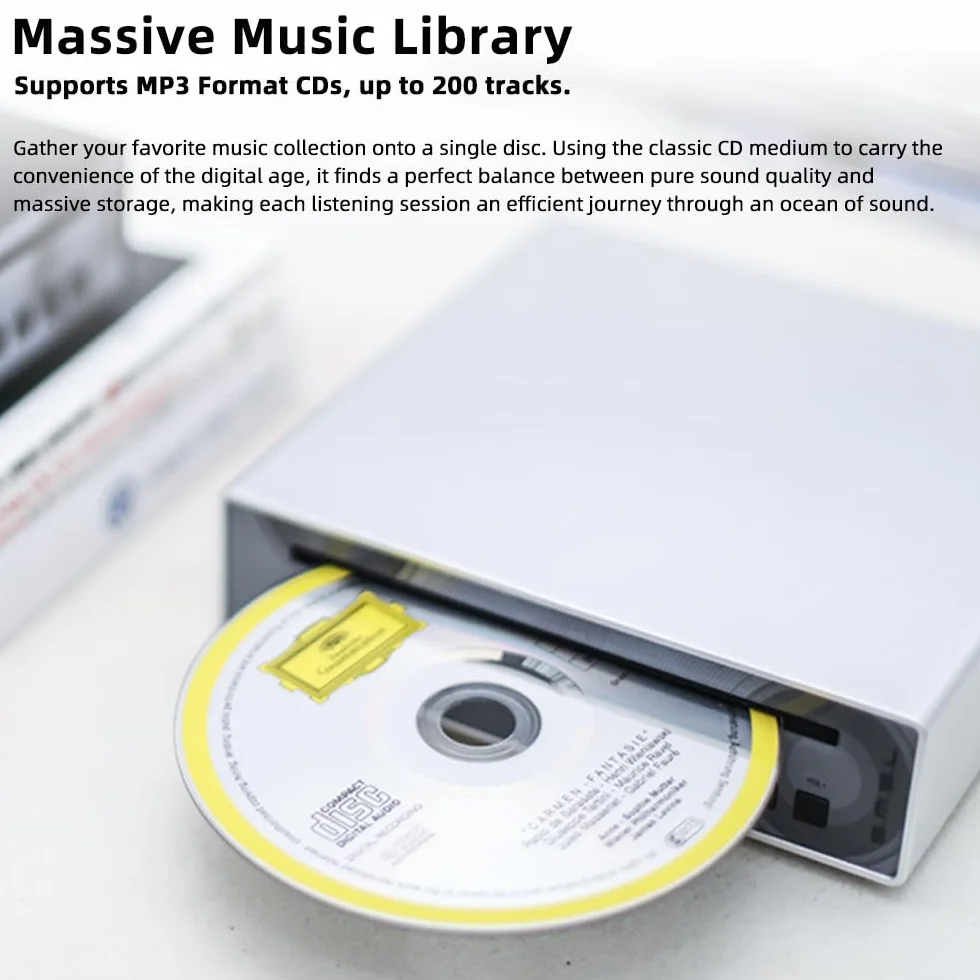 SMSL PL100PRO Odtwarzacz CD, RCA/Optical/Coaxial/XLR Balanced/3,5+4,4 mm, 200 mW 32 Ω, 2 x wysokiej klasy chipy DAC CS43131, kompatybilny z dyskami CD-R/CD-RW/MP3, bezstratne odtwarzanie MQA (czarny)