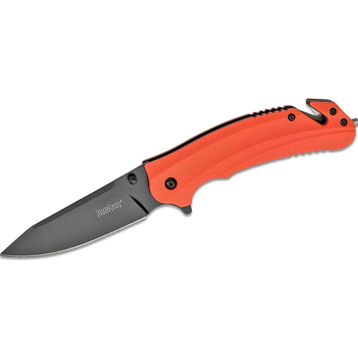 Kershaw, Nóż składany, Barricade Linerlock, ostrze: 8,9 cm, Drop Point, pomarańczowy, scyzoryk, przedłużony Tang, przypinka na kciuk, klips kieszonkowy