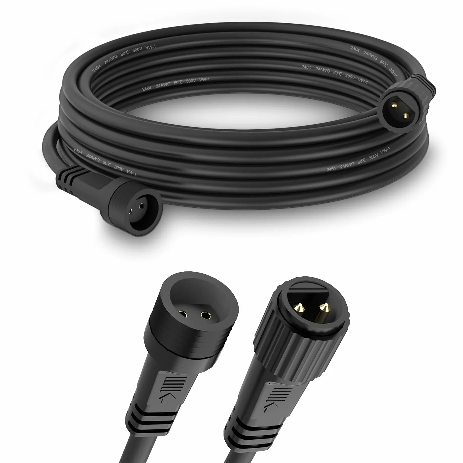 Dalugo zewnętrzny przedłużacz 5 m IP65 do żarówek G40 2-biegunowy łańcuch świetlny LED