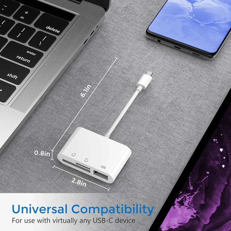 Czytnik kart SD micro SD USB C adapter pamięci kompatybilny MacBook iPhone iPad Samsung Galaxy Laptop