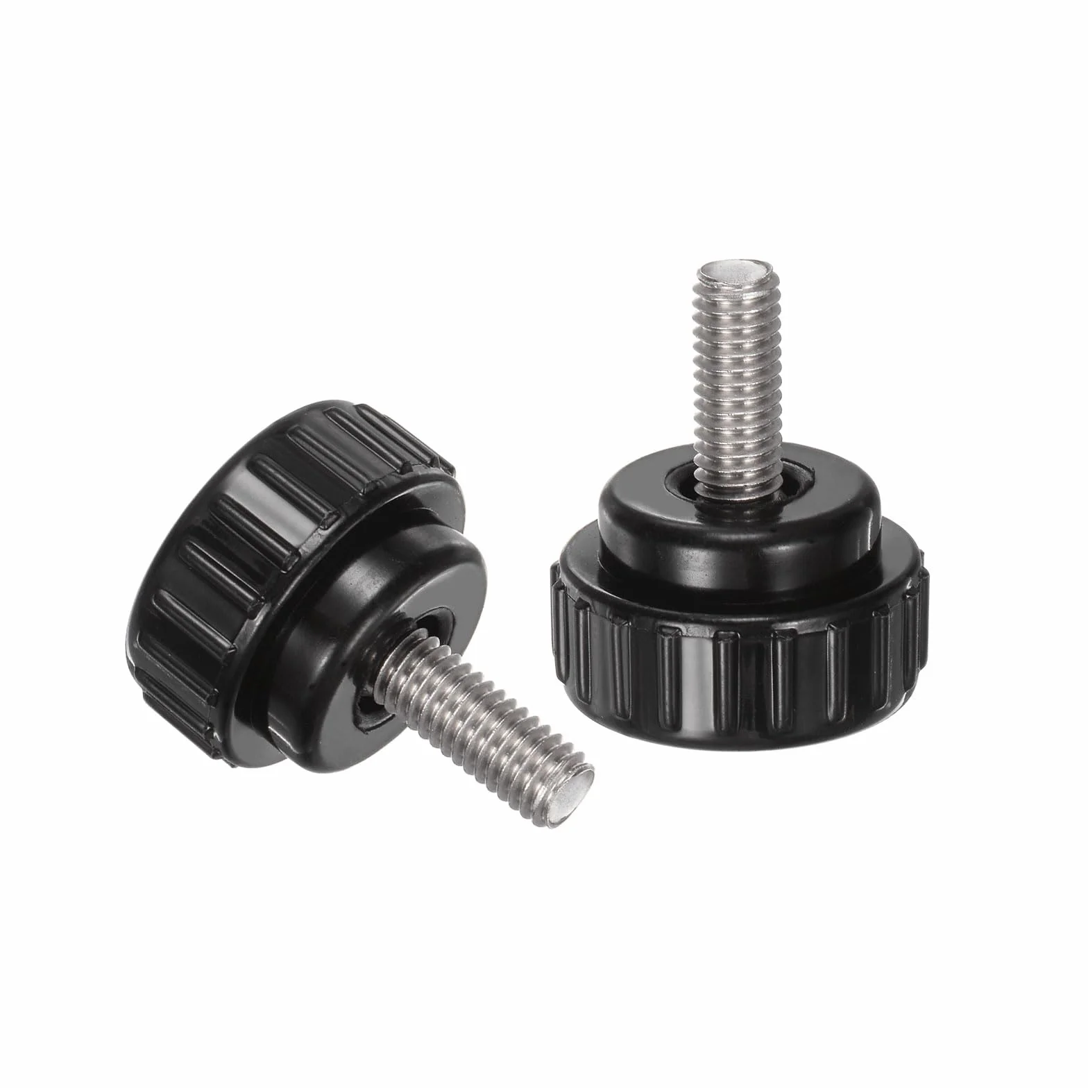 QUARKZMAN 4 sztuki śrub radełkowanych z gwintem M6 x 16 mm x 25 mm śruba z łbem okrągłym ze stali nierdzewnej 304 bolce z uchwytem okrągłym, guziki zaciskowe 25 mm, śruby kciukowe, śruba napinająca do