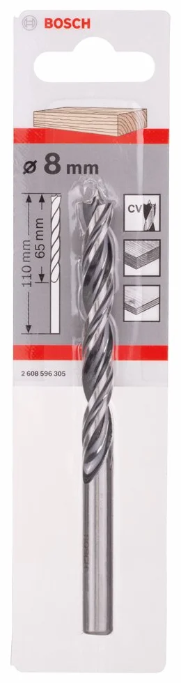 Bosch Professional Spiralne Wiertła do Drewna (dla Drewno, Ø 8 x 75 x 117 mm, Osprzęt do Wiertarek)