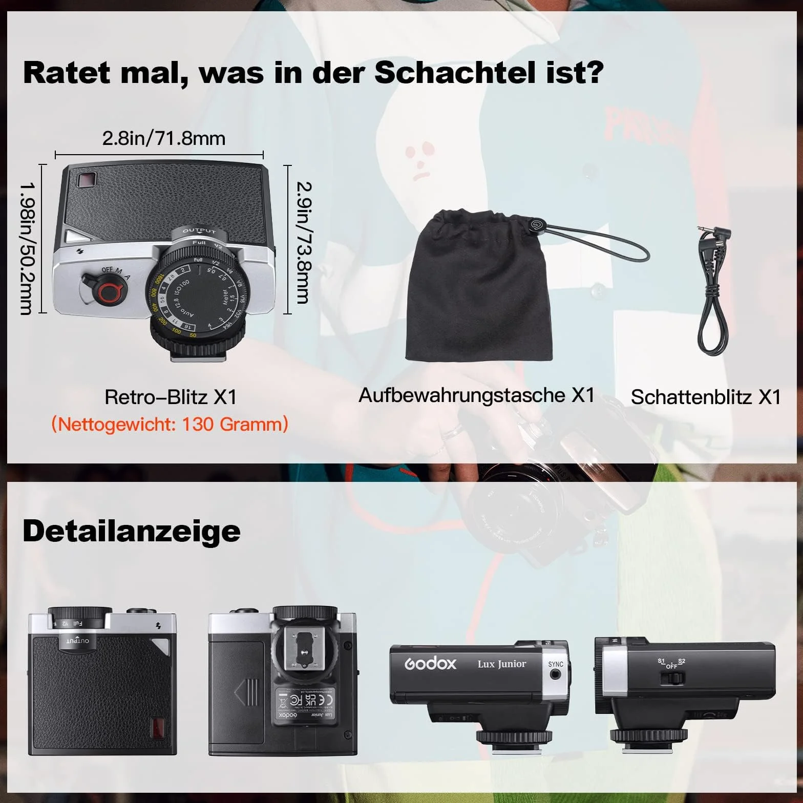 Godox Lux Junior Speedlite GN12 6000K CCT lampa błyskowa do Canon Nikon Sony Fuji Olympus