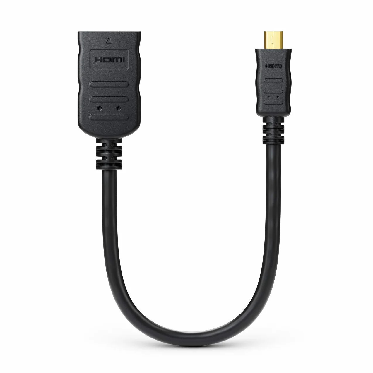 deleyCON 10cm Micro HDMI Adapter Kabel Portsaver Micro-HDMI Wtyk na Gniazdo HDMI 4K UHD 2160p