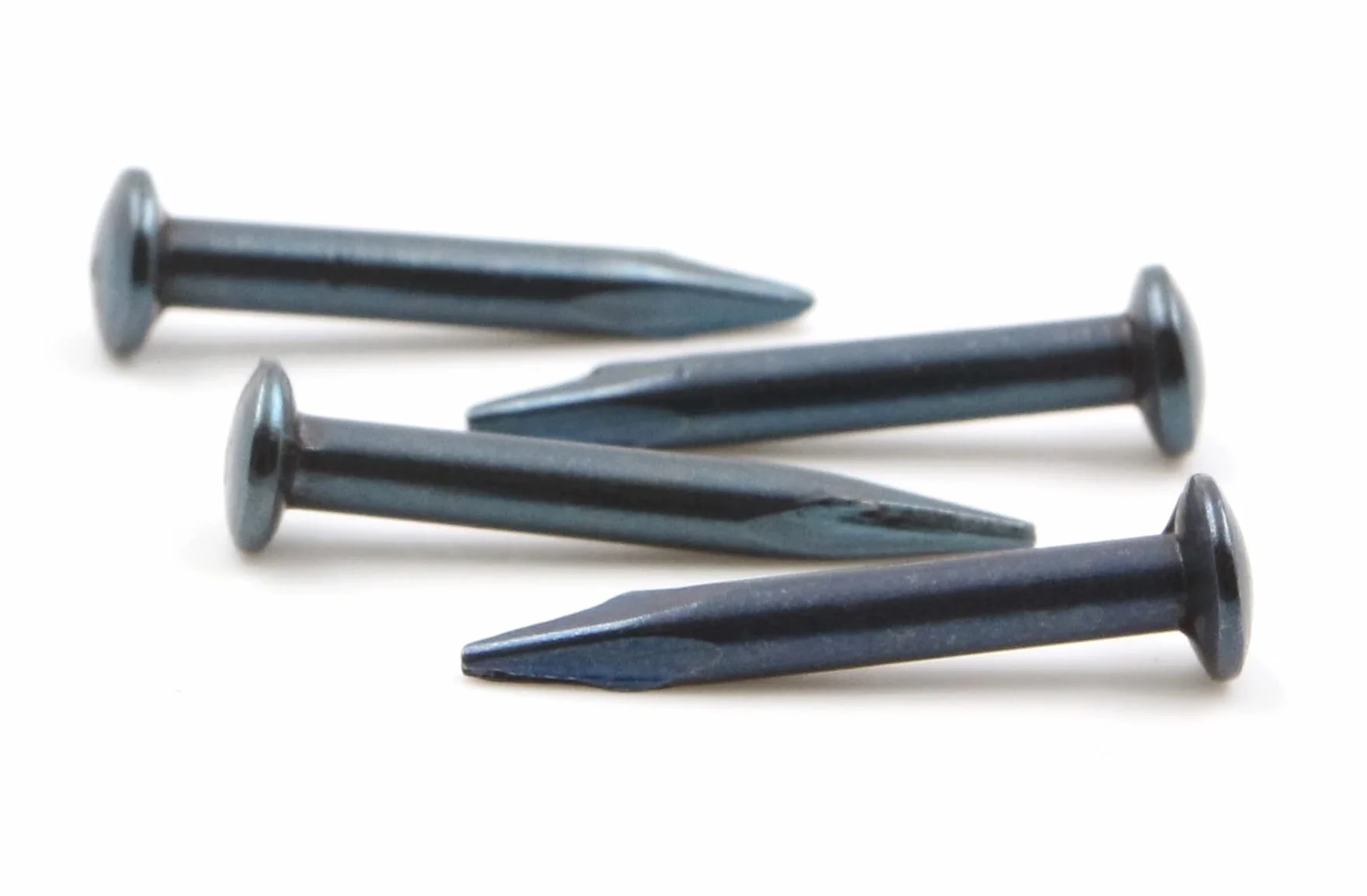 Design61 100 x stalowe gwoździe stalowe kołki do listew przypodłogowych gwoździe 2,0 x 16 mm główka soczewkowa niebieska