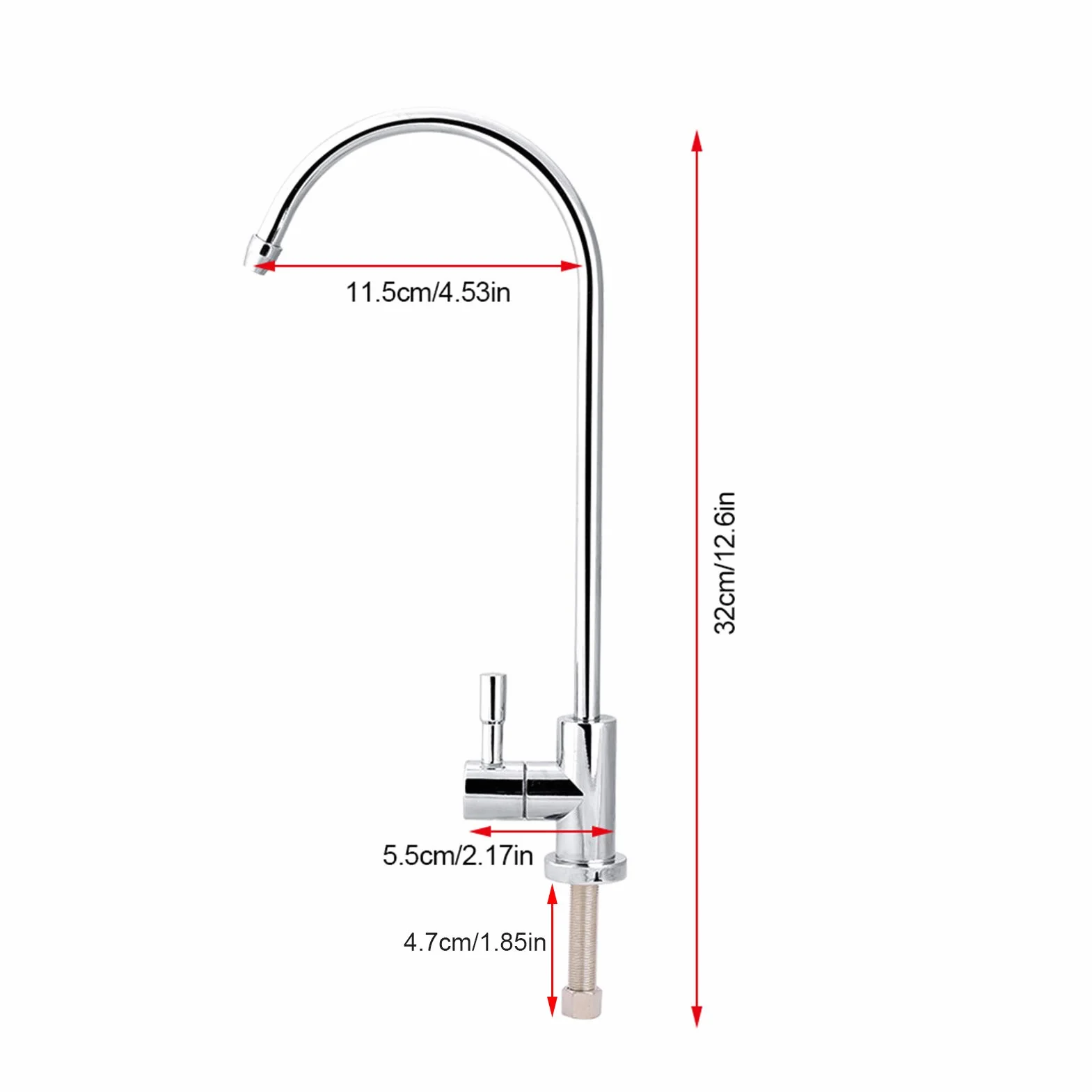 1/4'' bateria zlewozmywakowa ze stopu cynku 360° obrotowy kran z filtrem woda, oczyszczacz woda pitnej