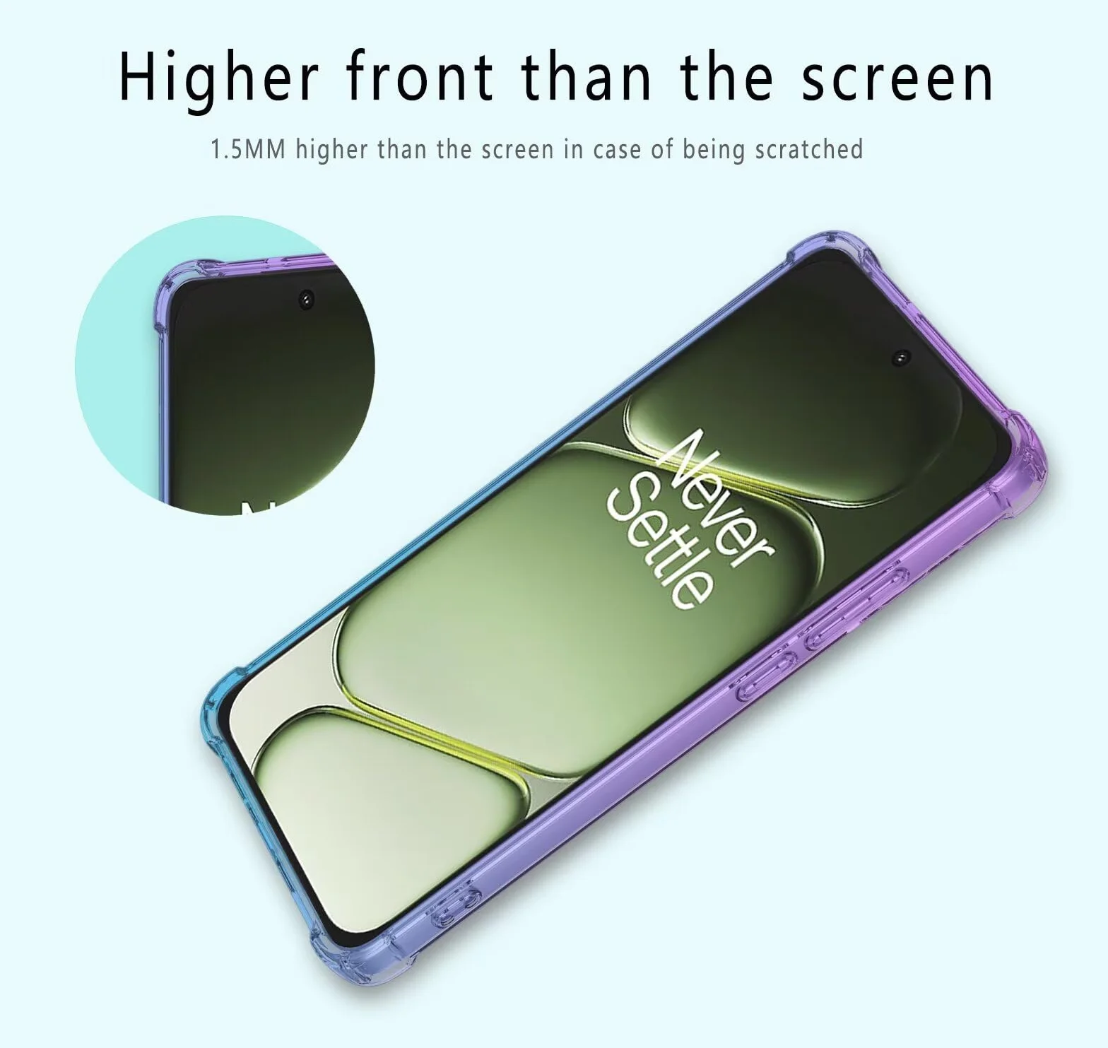 HONLEN Etui do OnePlus Nord 6 6G / OnePlus Nord6 6G Case, (6,78 cala) Przezroczysty Gradient TPU Silikonowy wzór, 4 narożniki wzmocnione etui