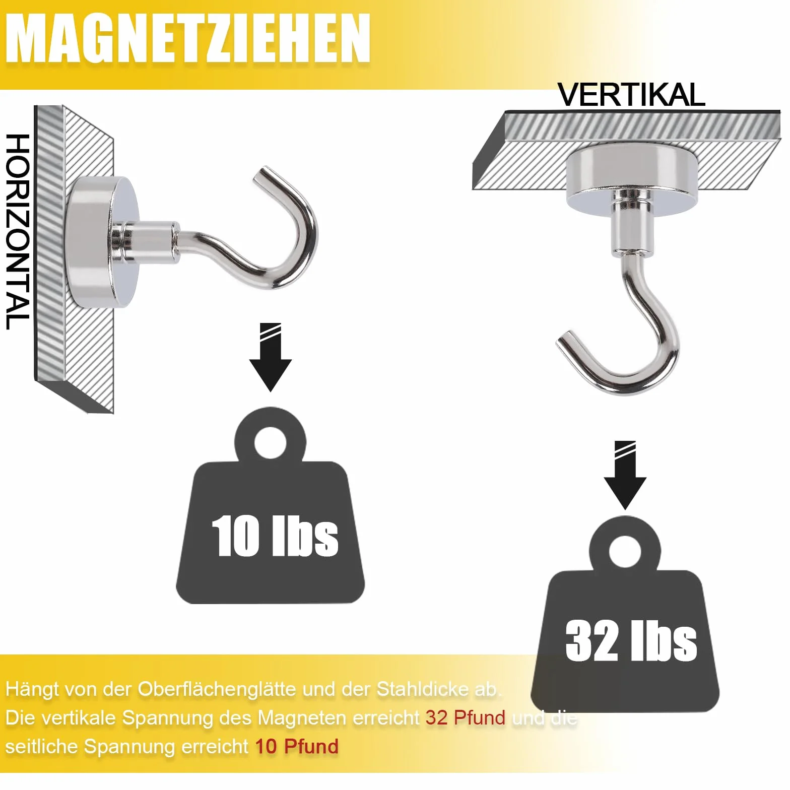 FPMYB 8 sztuk ekstra mocnych hakó magnetycznych o udźwigu 15 kg, magnesy neodymowe 20 mm, bez wykrawania, do drzwi żelaznych, lodówek, kuchni, grilla BBQ, wieszaków, szafy, robótek ręcznych, biura