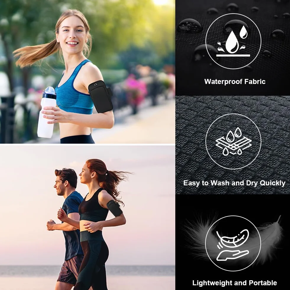 Flintronic Opaska na ramię regulowana sportowa torba na ramię uchwyt na telefon kompatybilna iPhone 13/12/11 Samsung Galaxy Huawei do 6,1 cala