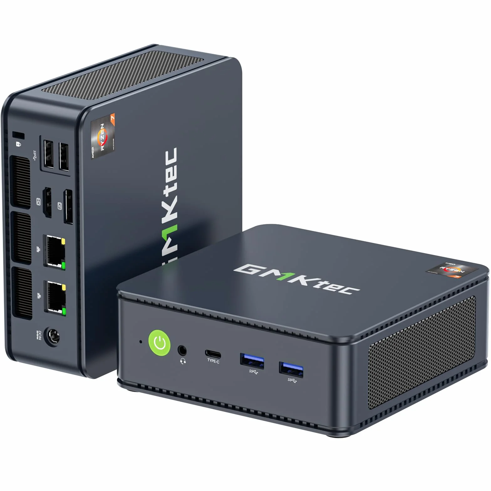 GMKtec Mini komputer 5825U, mikrokomputer biurkowy M5 Plus Dual LAN 2.5 G, AMD Ryzen 7 5825U (8 C/16 T4,50 GHz), 32 GB DDR4 RAM + 1TB PCIe-SSD, wi-fi 6E, USB 3.2, USB-C, BT 5.2, DP, HDMI