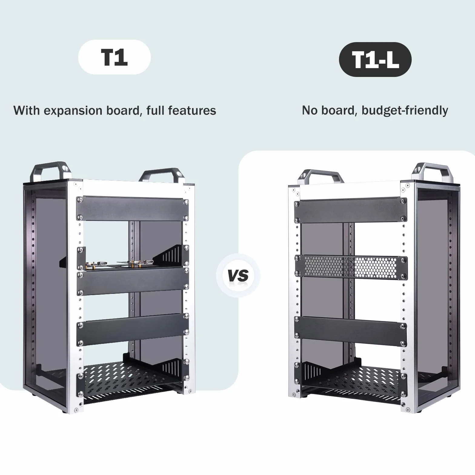 GeeekPi DeskPi RackMate T1, 10-calowa szafa serwerowa 8U, mini rack o głębokości 200mm z półką i pustym panelem, do 10-calowego sprzętu AV, NAS i serwera (srebro)