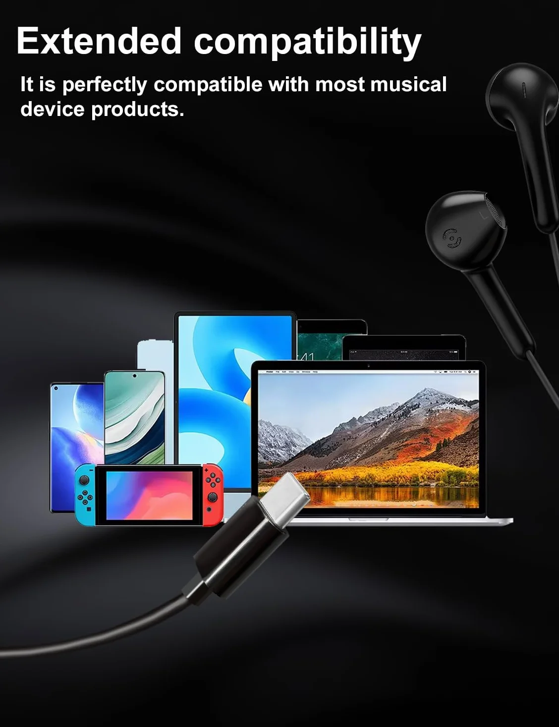 Słuchawki USBC TH9 Douszne Earpods Type C z Mikrofonem Kompatybilne iPhone 15/16 iPad Pro Samsung Galaxy S25/S24/S23/A55/A53 Google Pixel Huawei Mi Oppo
