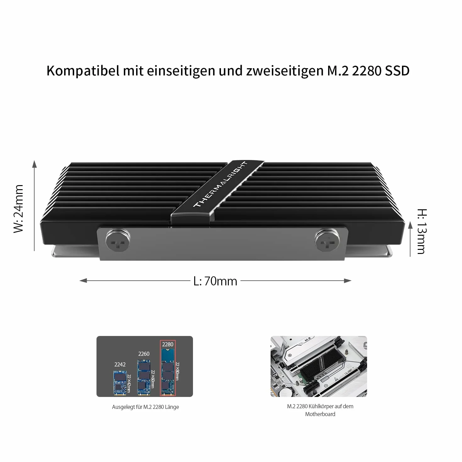 THERMALRIGHT Radiator M.2 2280 TYPE A B aluminiowy czarny do SSD