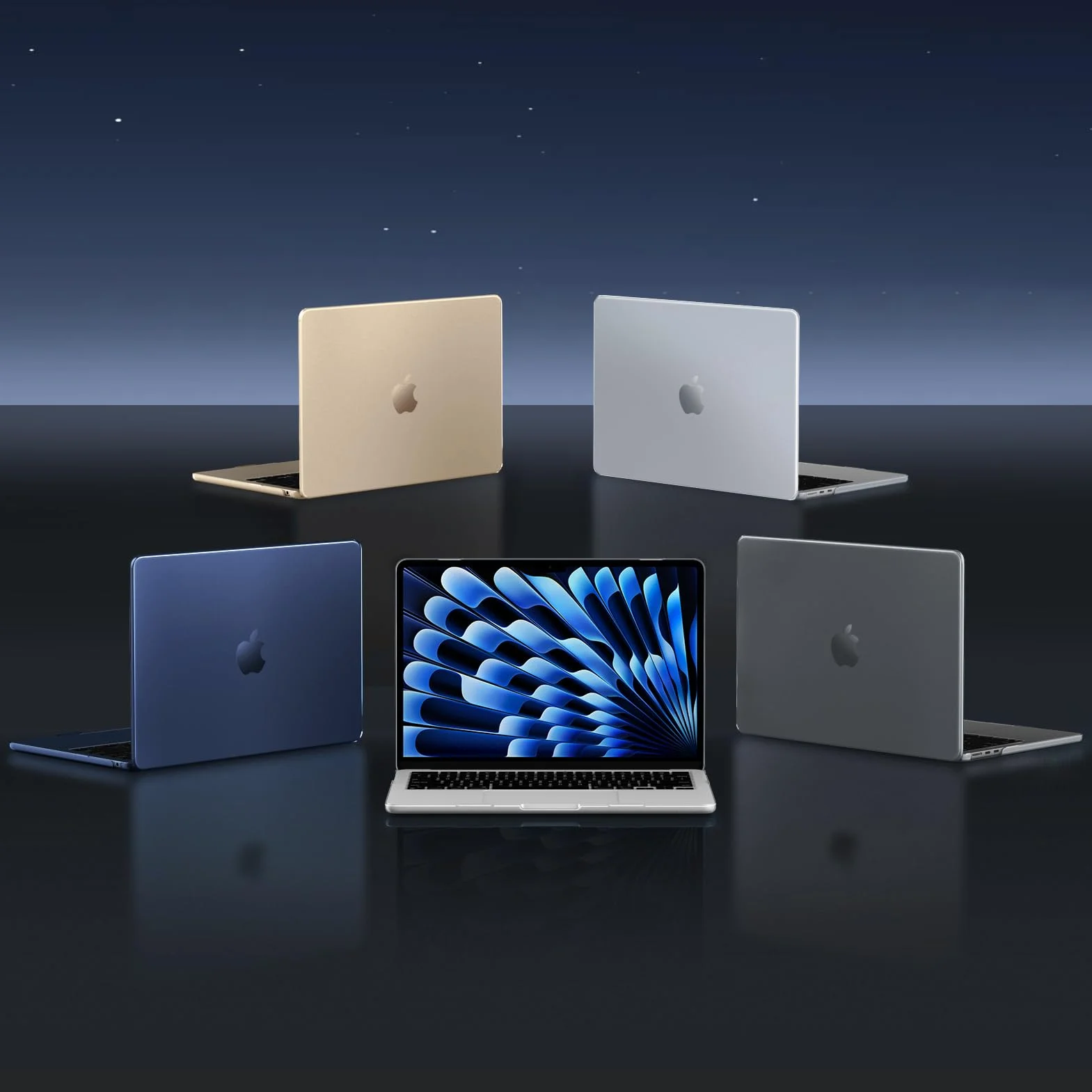 Fintie Pokrowiec kompatybilny z MacBook Air 13,6 cala M4 M3 M2 A3240 A3113 A2681 (2025-2022), [100% Odpowiada oficjalnemu kolorowi] Premium ultracienka matowa twarda okładka ochronna, Mitternacht