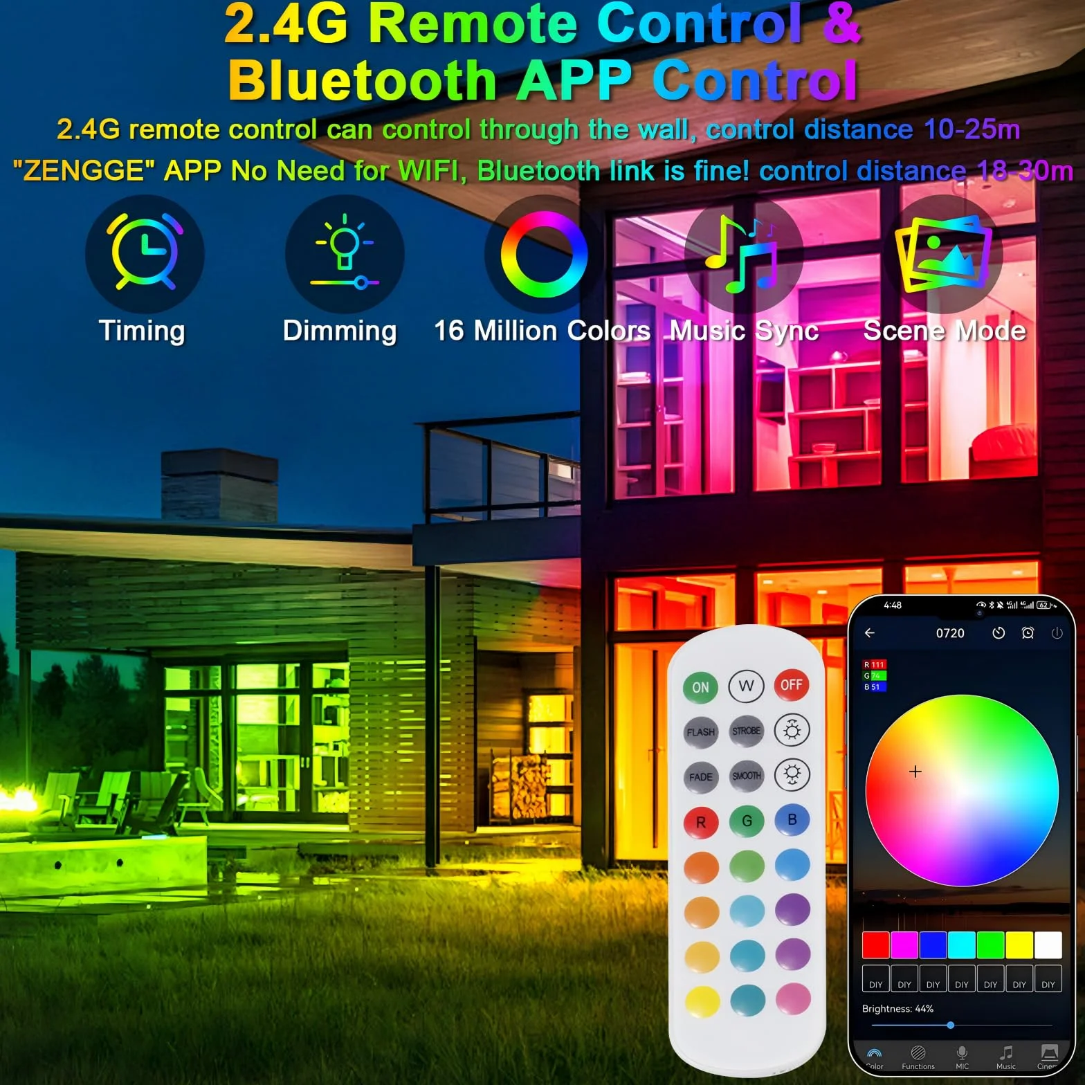 Reflektor LED RGB 100 W Zewnętrzny