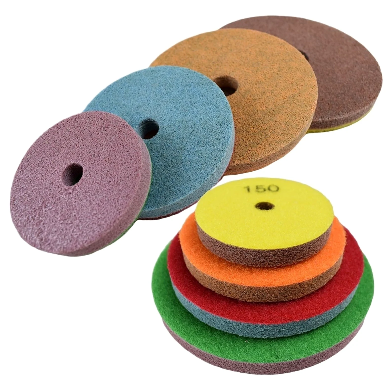 80mm-200mm 8 części/partia gąbkowe podkładki polerskie z włókna nylonowego mokre koło do marmuru metalowego kamienia czyszczenie polerowanie 3-8 Cal(2000,4 inches)