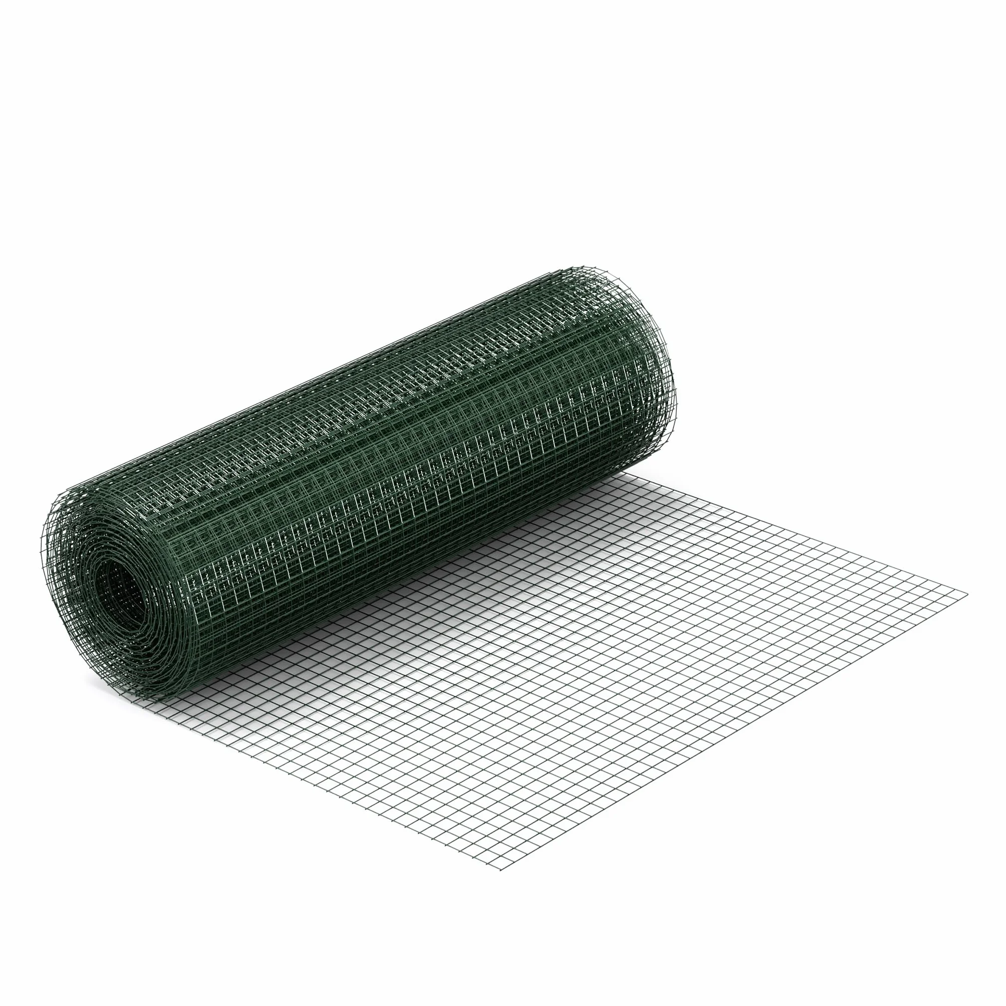 Wiltec Siatka ogrodzeniowa ocynkowana 0,5 x 5 m, zielona, stalowa siatka leśna na woliery i gryzonie, drut 1,42 mm, oczka 25 x 25 mm
