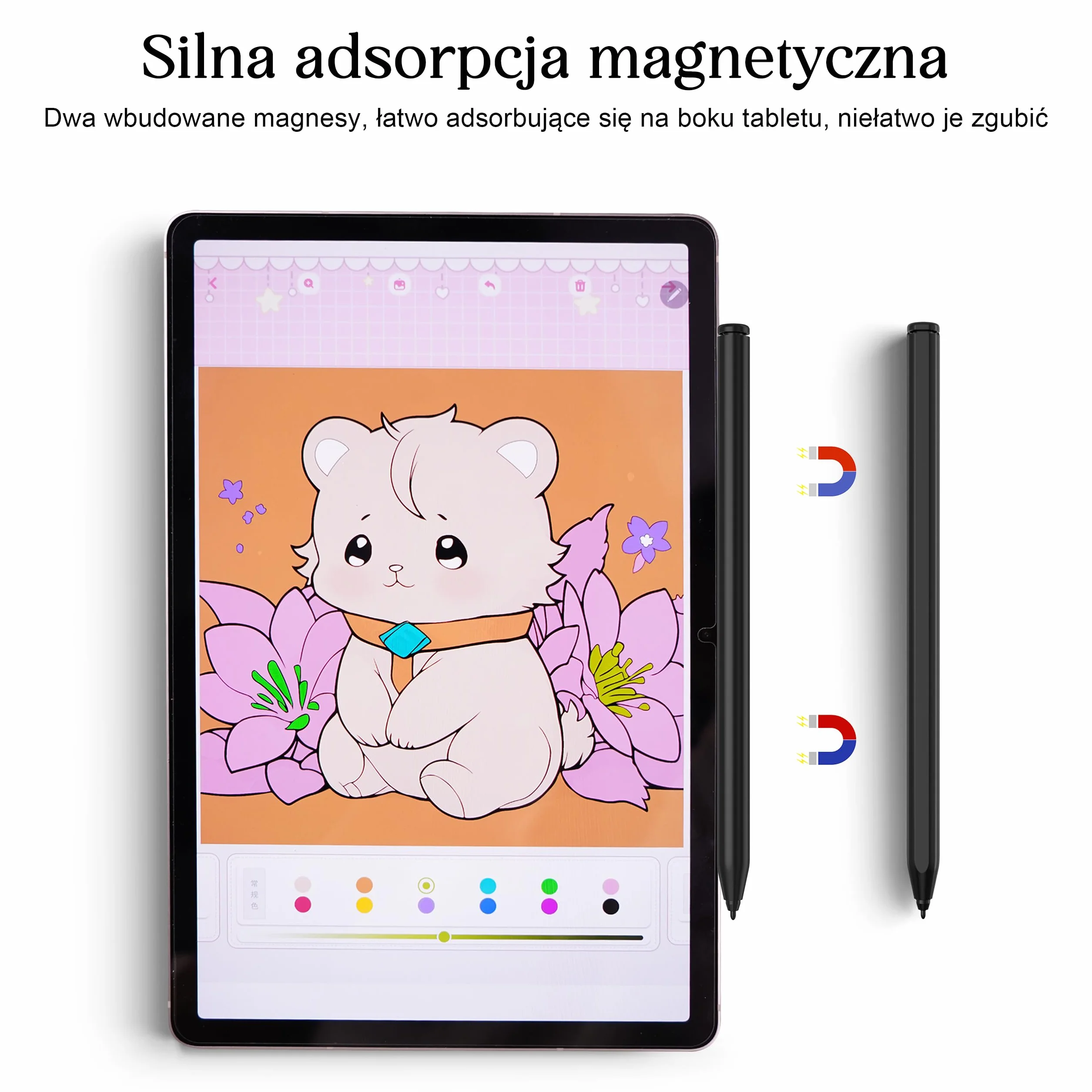 S Pen do Galaxy Tab S9 Samsung Pen z funkcją rozpoznawania dłoni i magnetycznym uchwytem, 4096 poziomów czułości nacisku. Pióro EMR pasuje do Remarkable 2/Samsung/Kindle/Onyx/Wacom/HP