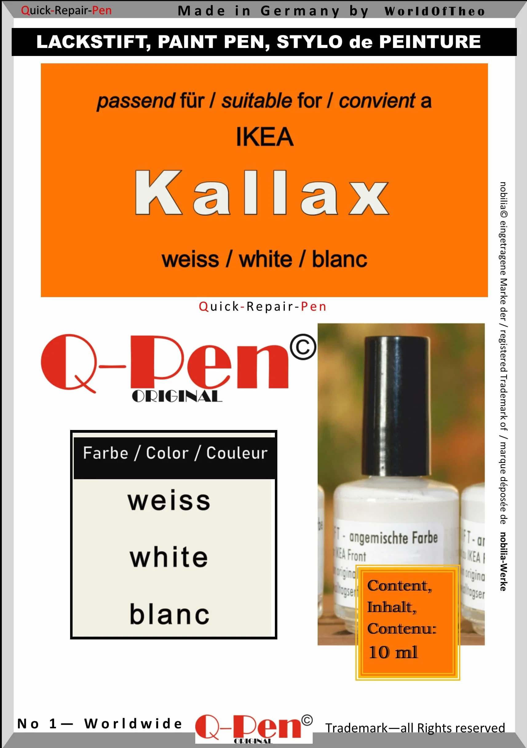 Marker do lakieru Touchup Paint for IKEA Kallax white - by