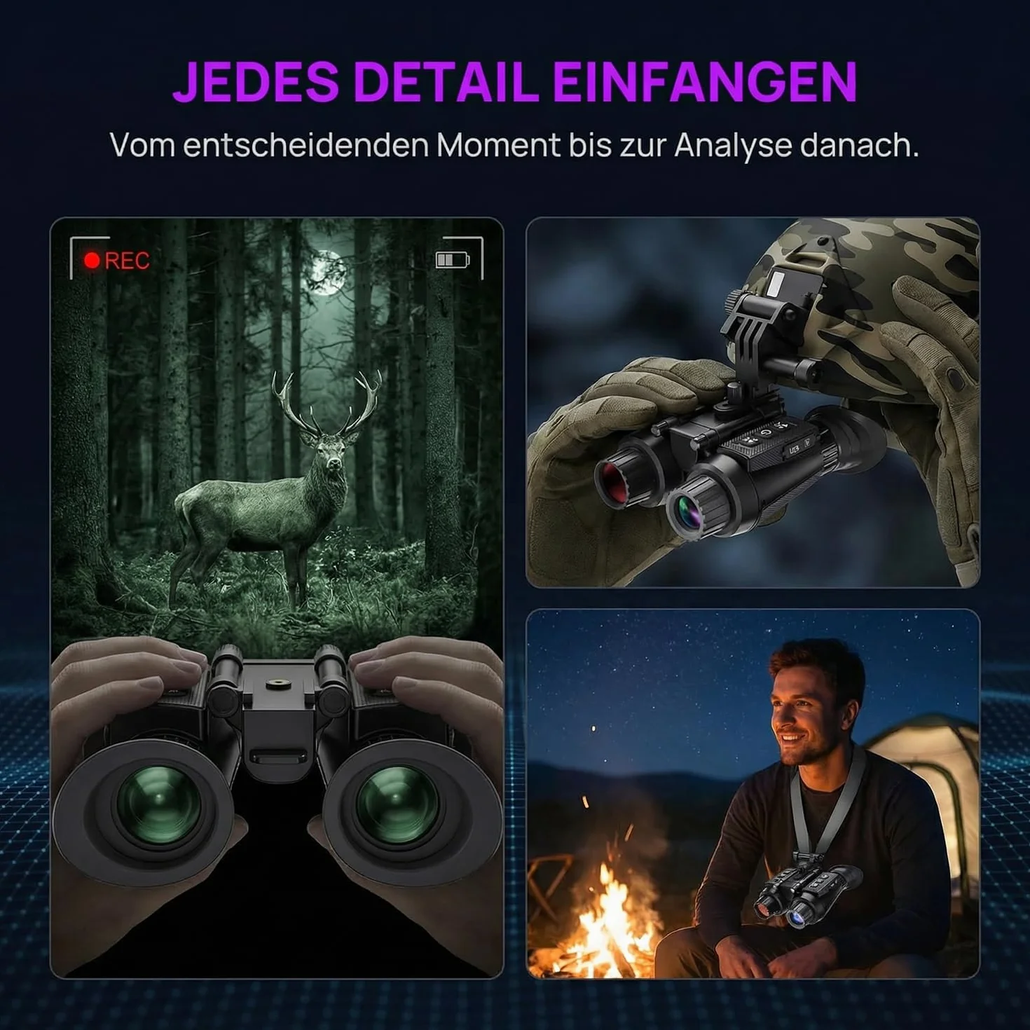 Noktowizor 3D 8x zoom cyfrowy lornetka na podczerwień 4K dla dorosłych karta 32 GB