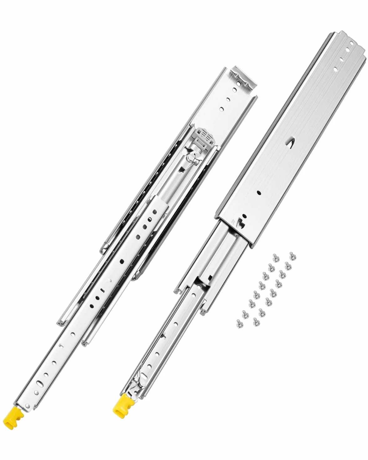 VEVOR Prowadnica szuflad z pełnym wysuwem, 508 mm, zamykana prowadnica szuflad, 1 para, nośność 226,8 kg, montowana z boku szyna ślizgowa z łożyskiem kulkowym i blokadą
