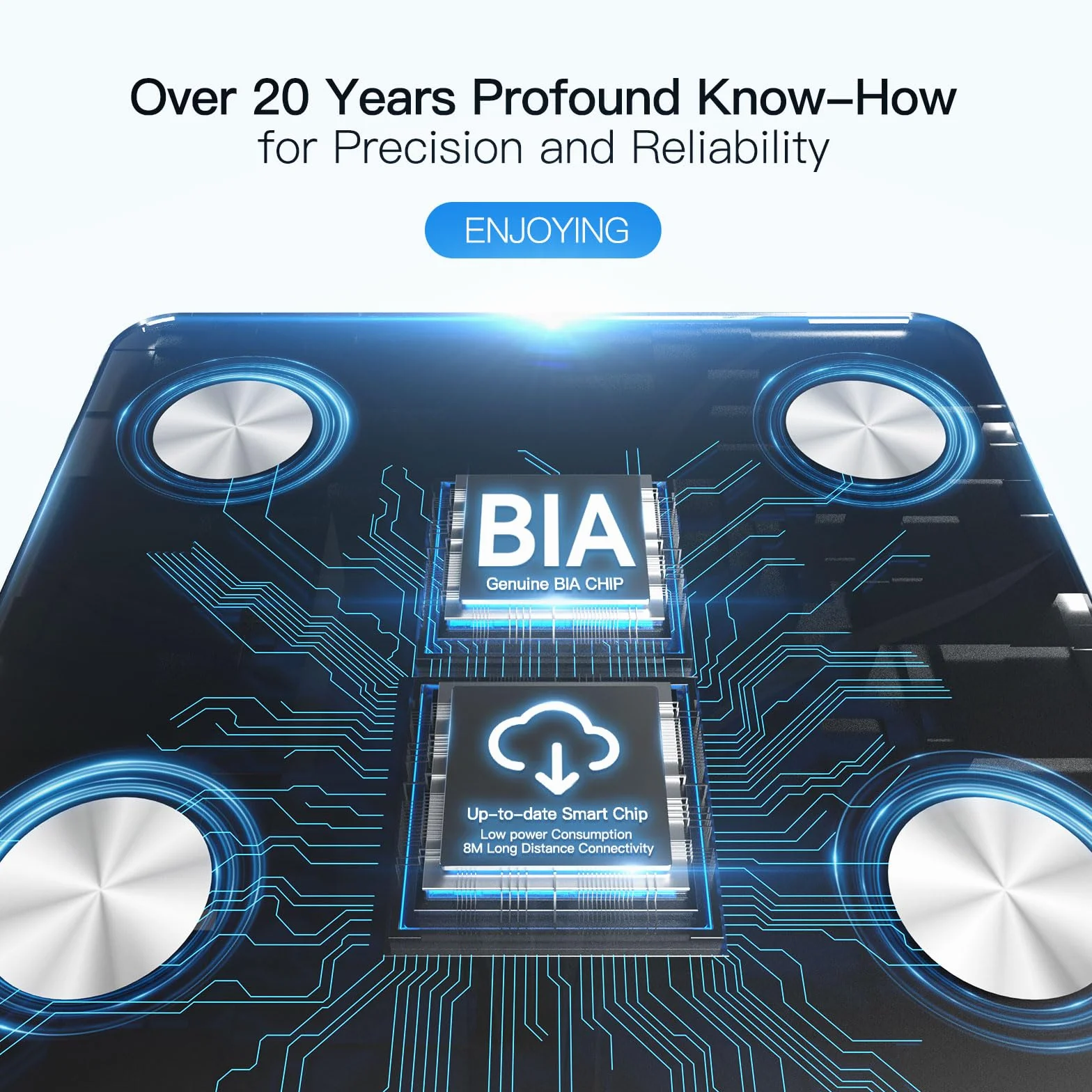 Vitafit Waga Cyfrowa, Wysoka Dokładność 0,05kg przez Nasze Profesjonalna Fabryka Od 2001, Inteligentna Waga Łazienkowa Sync App z 13 Składu BMI,Tkanki Tłuszczowej i Mięśni, 182 kg, LED, Czarny