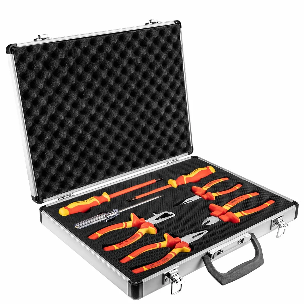 NEO TOOLS Zestaw szczypiec i wkrętaków 1000 V, 7 elementów, dwuskładnikowy uchwyt, do pracy pod napięciem do 1000 V, certyfikat TÜV, 25-letnia gwaranc