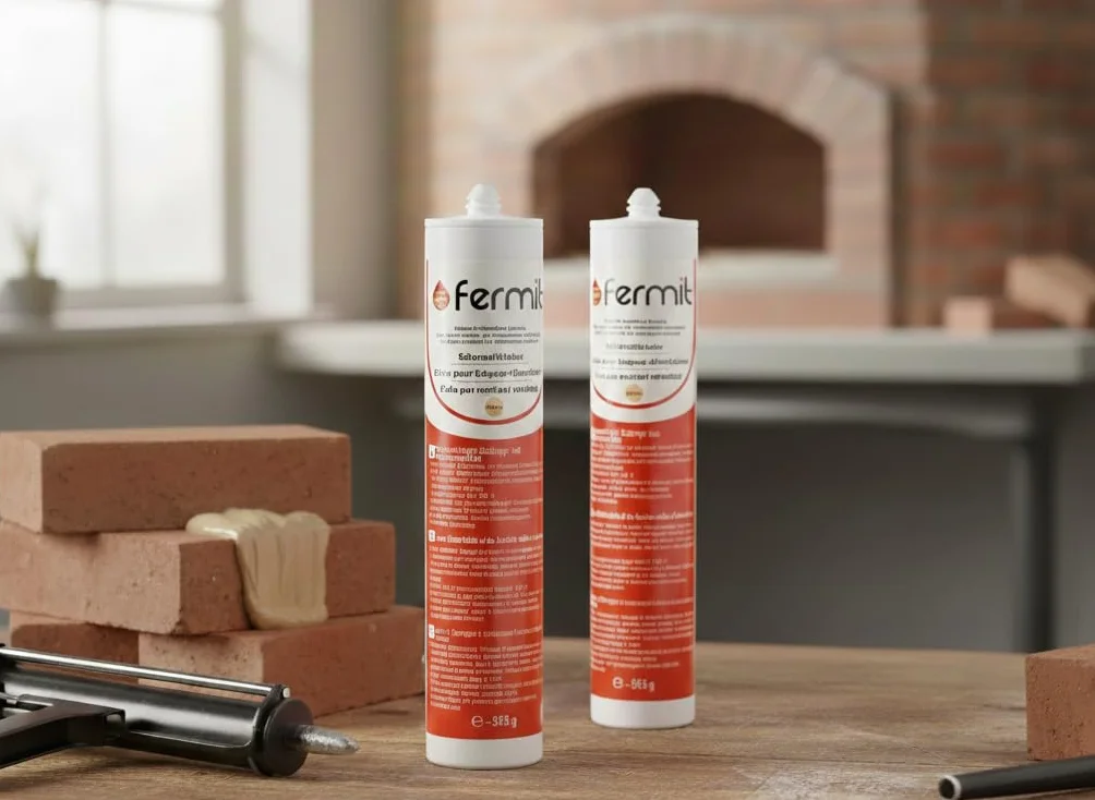 Fermit HT 1100 Klej Szamotowy, do Ognioodpornych Elementów, 310 ml beżowy