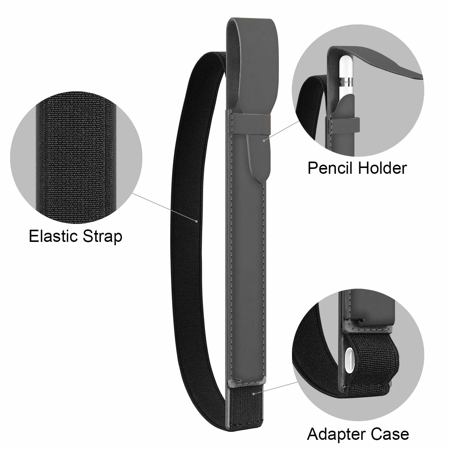 FINTIE Uchwyt do Apple Pencil Pro/USB-C & Apple Pencil 1./ 2. Gen, etui ze sztucznej skóry na rysik z etui na adapter USB kompatybilne z etui iPad, kolor błękitny