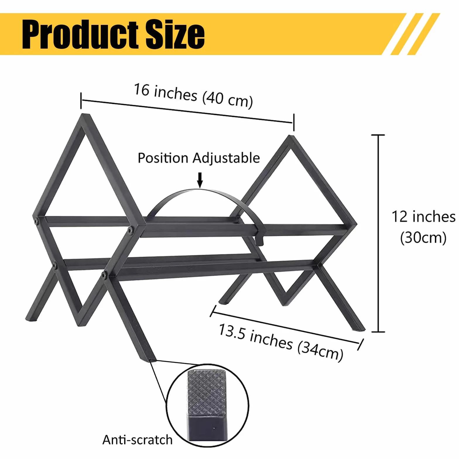 Stojak na płyty winylowe metalowy 80-100 LP 40 x 32 x 30 cm