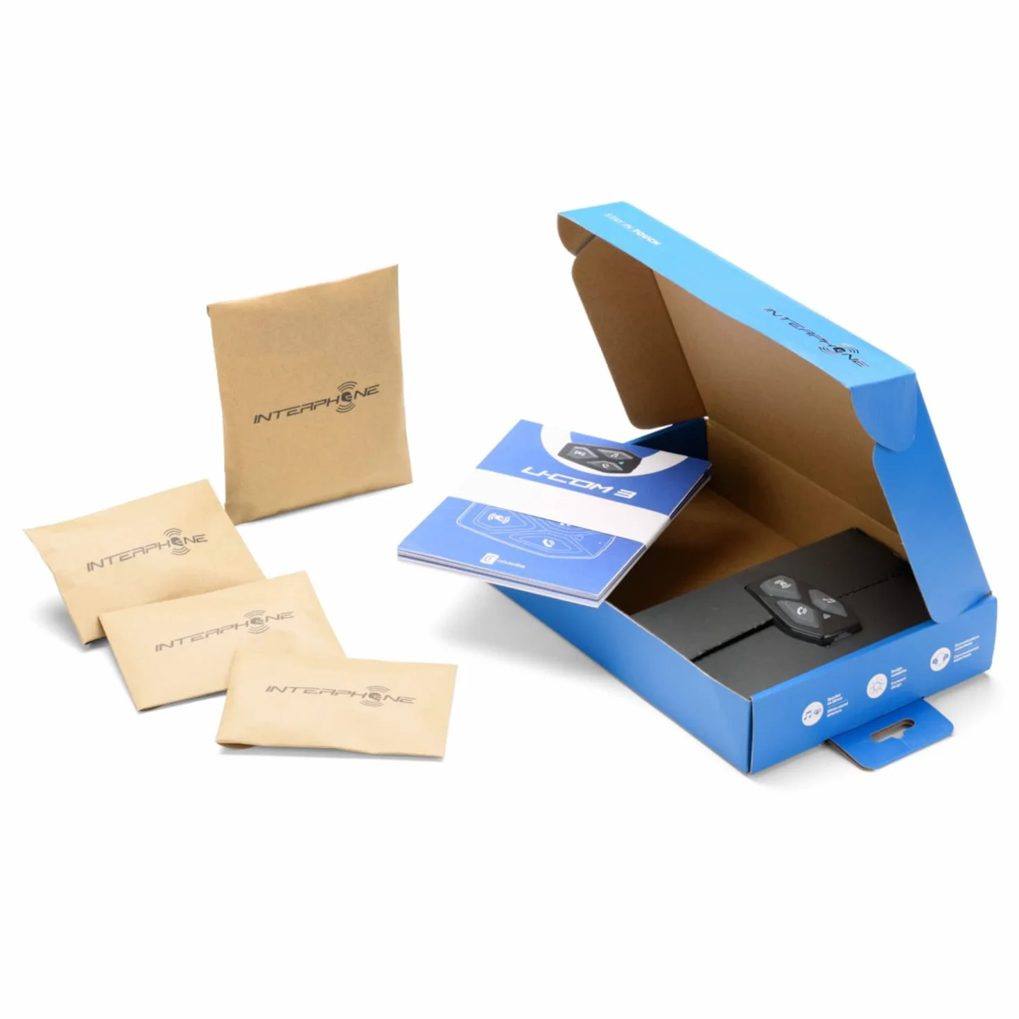 INTERPHONE Com3 Bluetooth 5.1 Interkom Motocyklowy 500m 10h