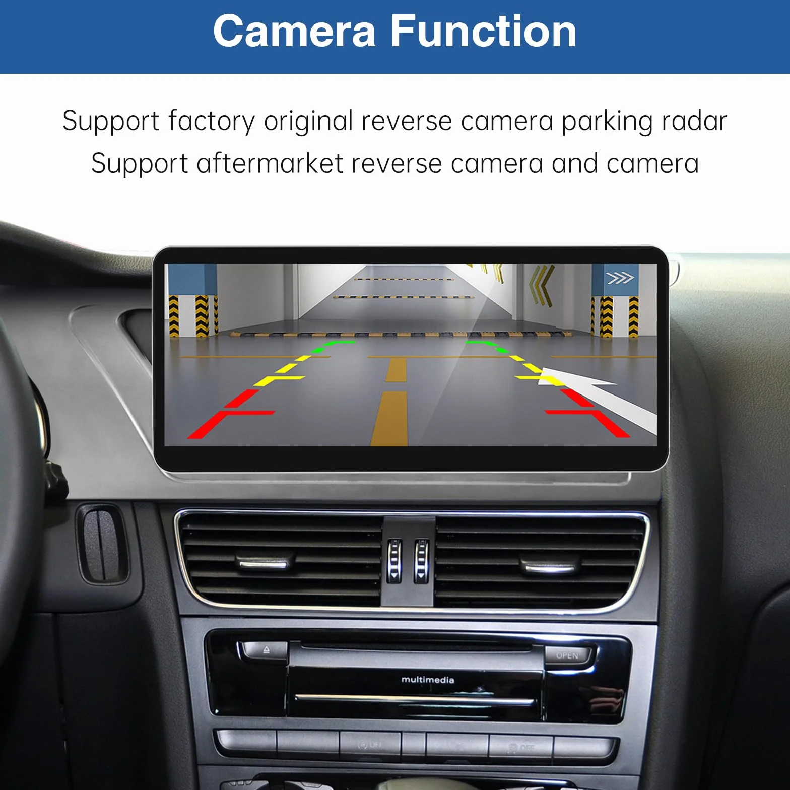 Road Top 12,3 cala Bezprzewodowy ekran dotykowy radia samochodowego CarPlay dla Audi A4 A5 2009-2015