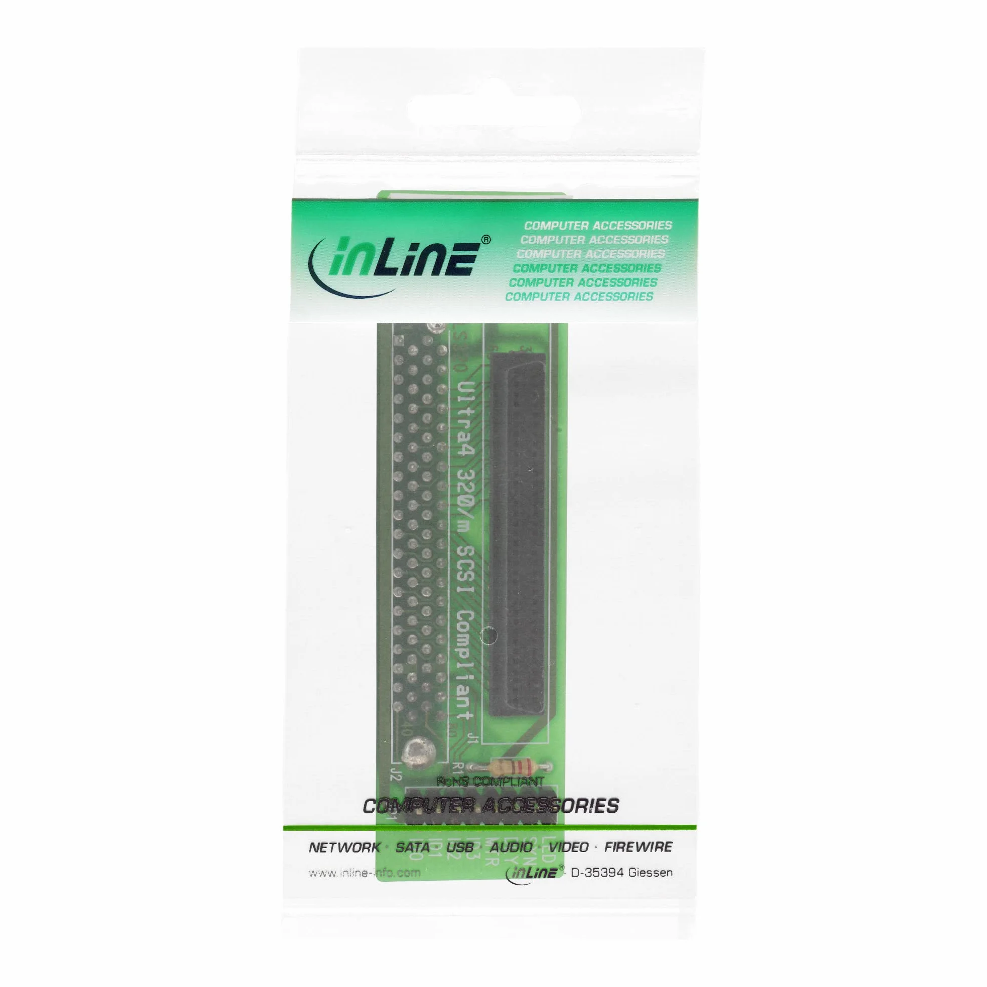 InLine 82680 SCSI-SCA U320 adapter, gniazdo 80-biegunowe na 68-biegunowe mini Sub D gniazdo