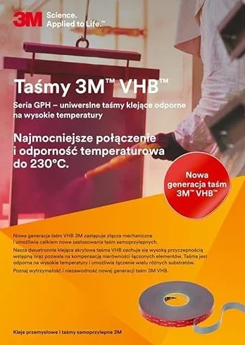 3M VHB GPH160 Supermocna taśma montażowa akrylowa (19mmx3m)