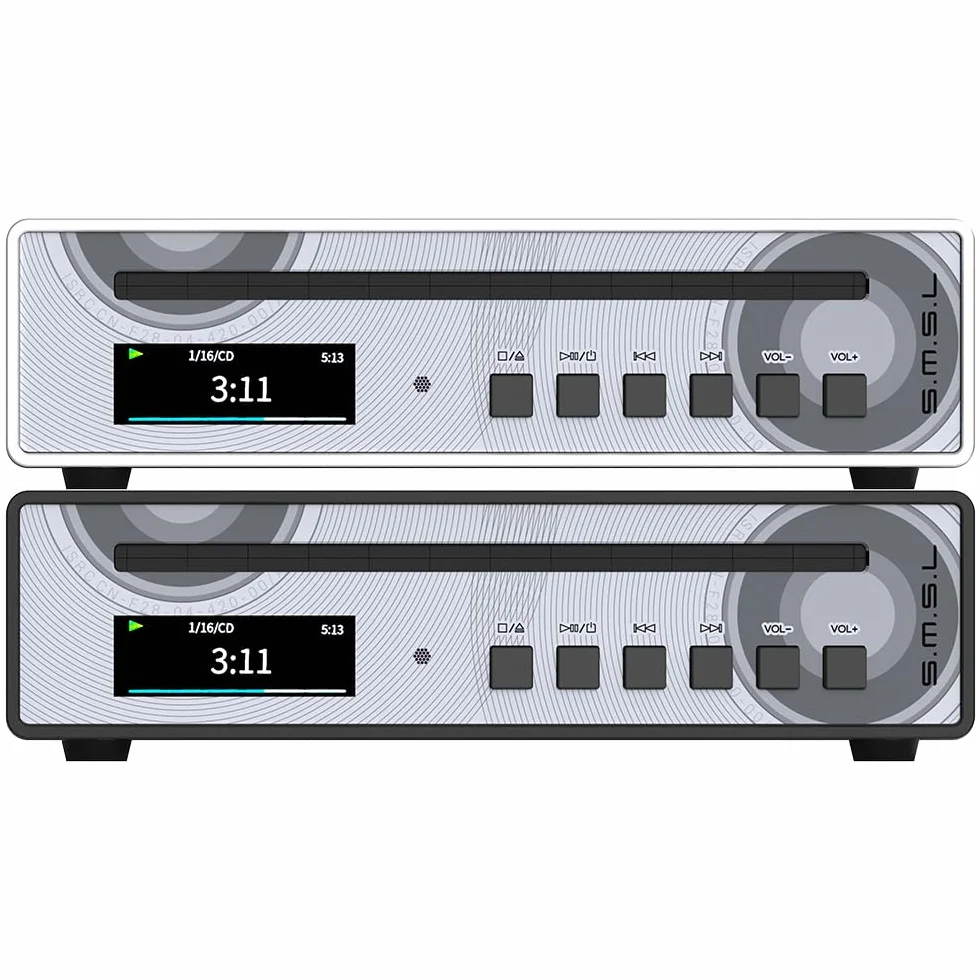 SMSL PL100PRO Odtwarzacz CD, RCA/Optical/Coaxial/XLR Balanced/3,5+4,4 mm, 200 mW 32 Ω, 2 x wysokiej klasy chipy DAC CS43131, kompatybilny z dyskami CD-R/CD-RW/MP3, bezstratne odtwarzanie MQA (czarny)