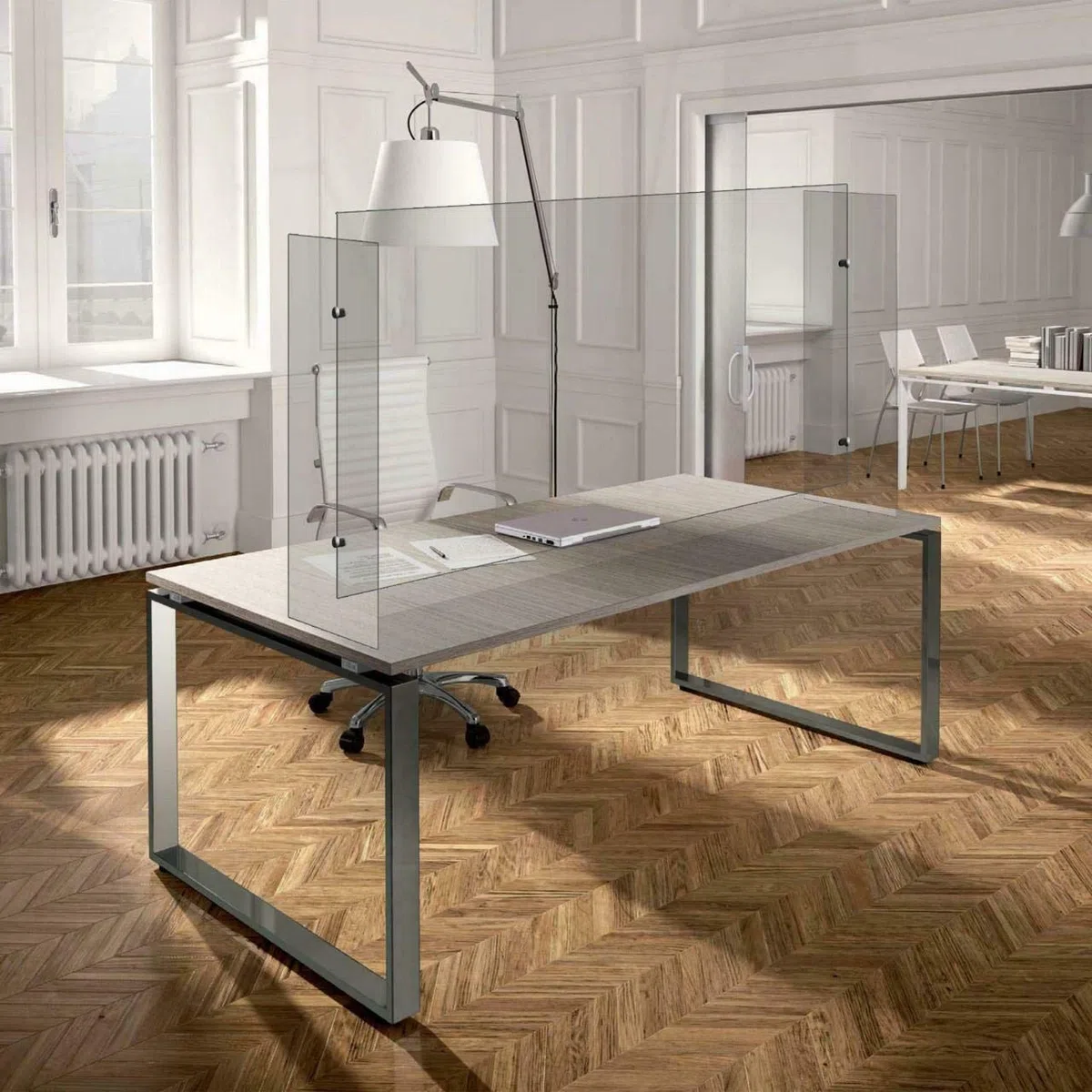 Ochrona przed zakażeniem szkła przeciwobrażeniowego 10 mm separatory biurkowe (120X60)