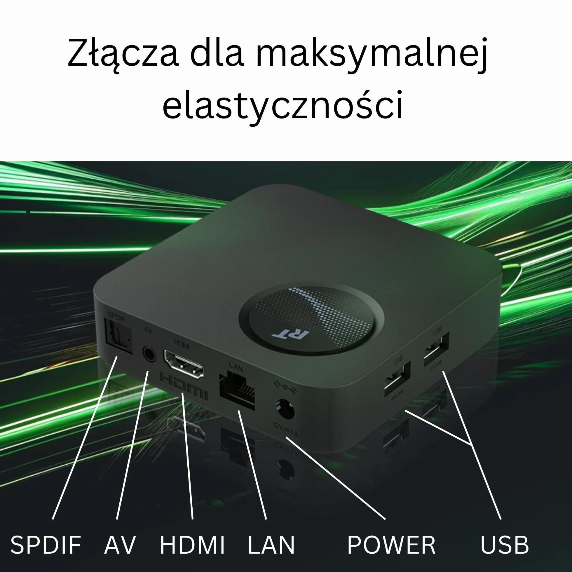 GX1 4K Streaming Box - Google TV 14 [4GB RAM, 32GB ROM] Odtwarzacz Multimedialny Smart TV, Obsługuje Netflix i Prime w 4K, AI-Upscaling, HDR10+, WiFi 6, LAN