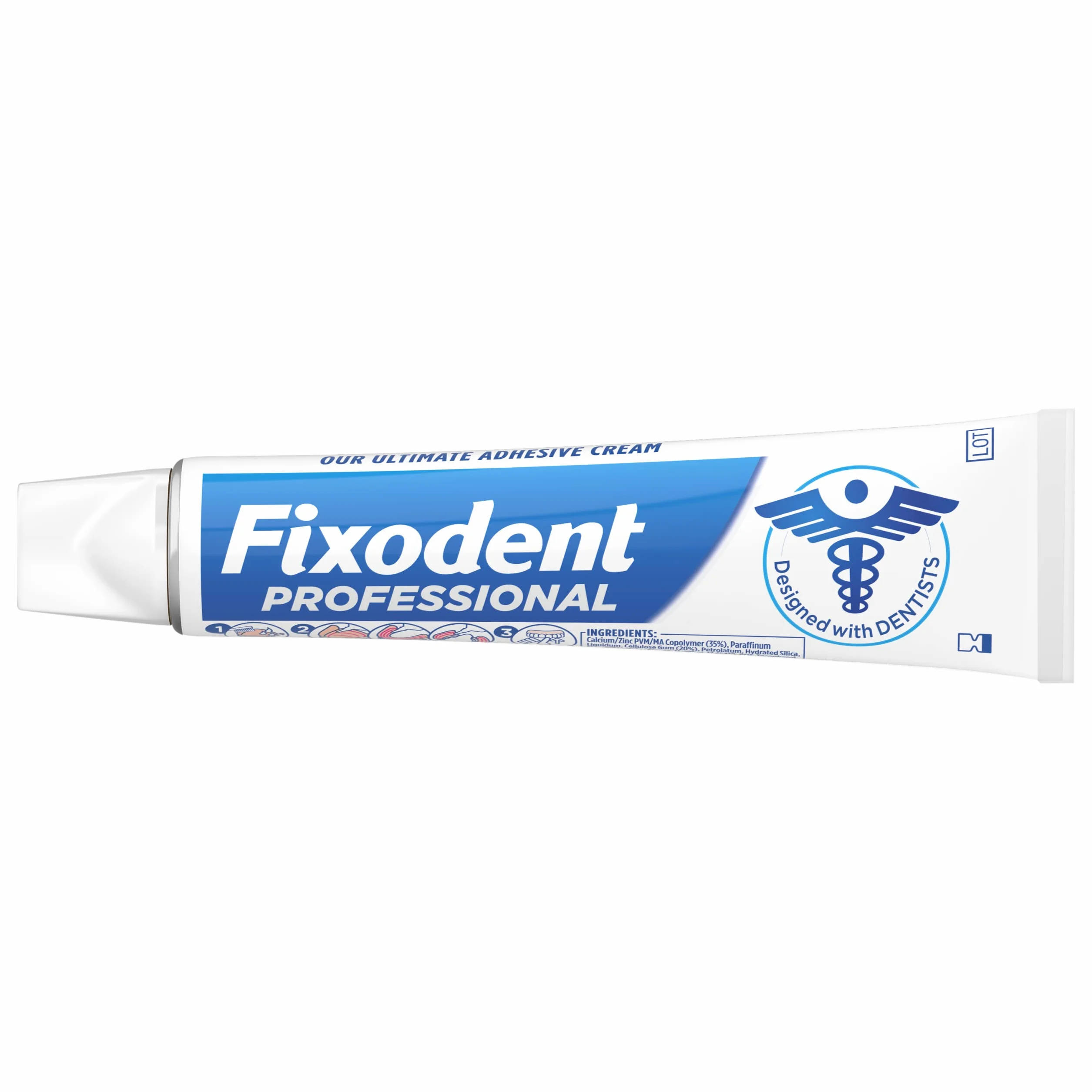 Fixodent Profesjonalny krem do protez, 40 ml, najlepszy chwyt i działanie antybakteryjne, precyzyjne nakładanie z super cienką dyszą, miętowy