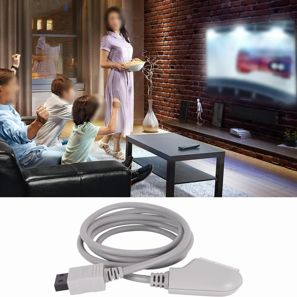 1,8 m RGB Scart HD AV, kabel wymienny, szary do Wii/Wii U