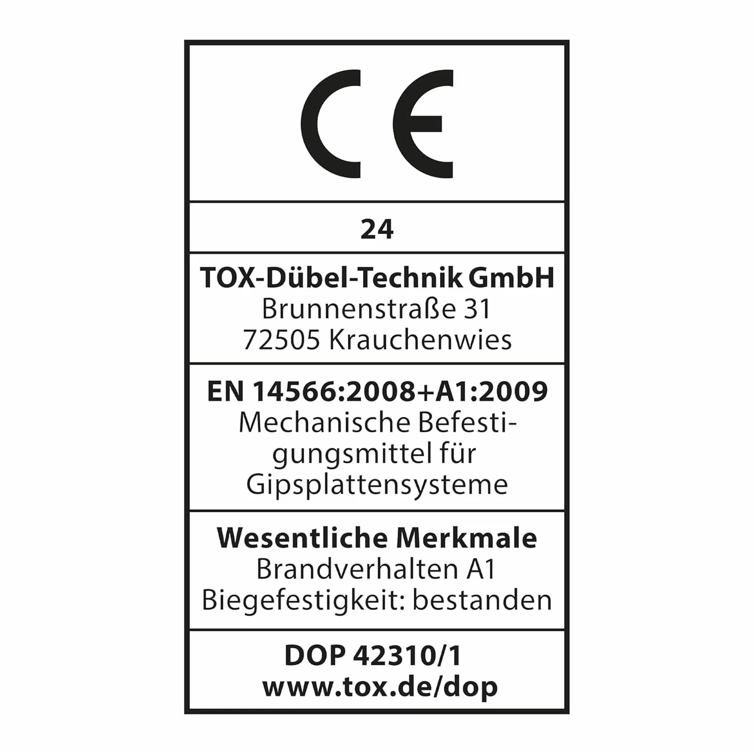 TOX Wkręty do szybkiego montażu DRY BS 3,5 x 35 mm, śruby czarne fosforanowane z gwintem drobnym + końcówka wiertnicza, płyta gipsowo-kartonowa na metalowej konstrukcji podstawy, PH2, 1000 sztuk, w