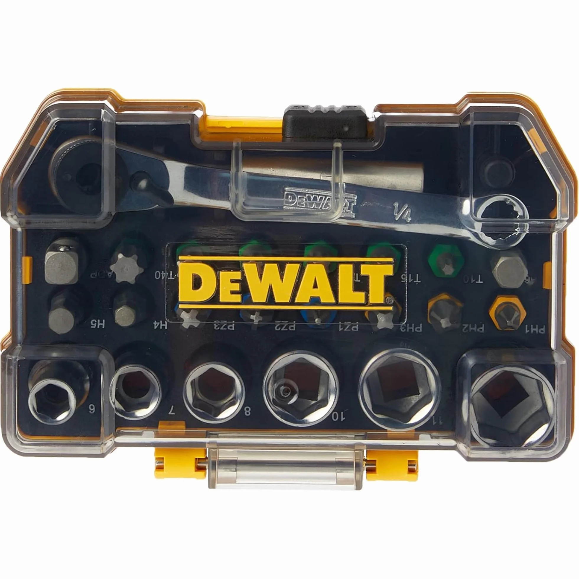 DeWalt Zestaw bitów i grzechotek (24-częściowy, w wytrzymałej obudowie, kompatybilny z TSTAK) DT71516