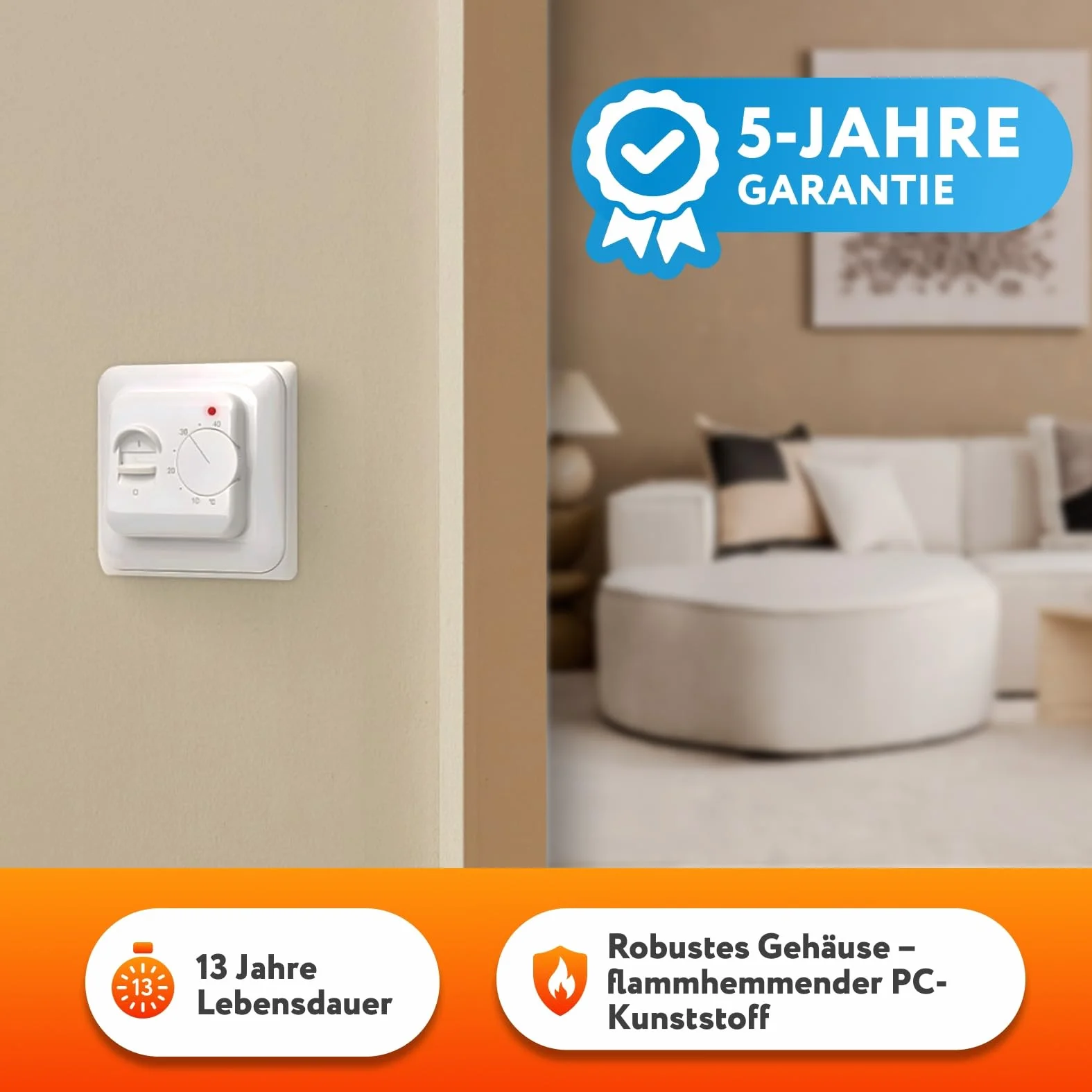 2 x maty grzewcze WARMON CLASSIC 150 W/m² (12 + 8 m²) w zestawie termostat pokojowy TS 25 analogowy - 20 m², termostat: , rozmiar maty: 1,5 m²